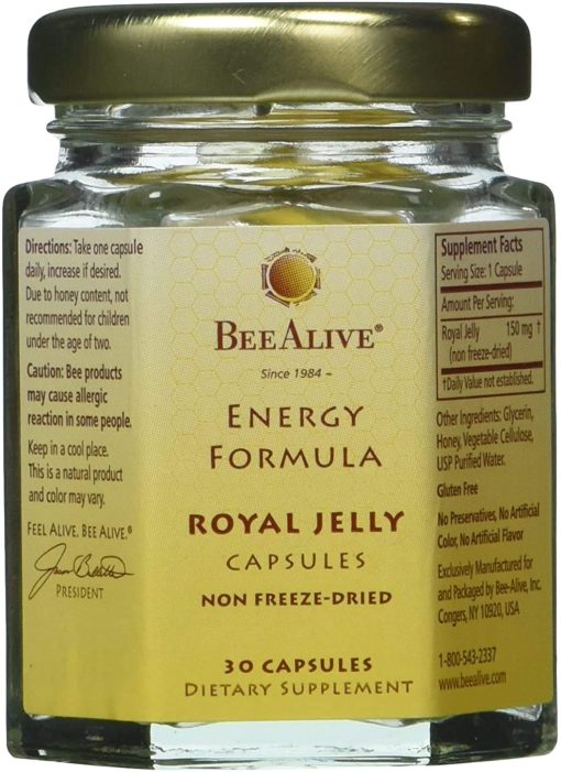 BeeAlive Royal Jelly Energy Formula Non Freeze-Dried 150mg 30 Capsules
