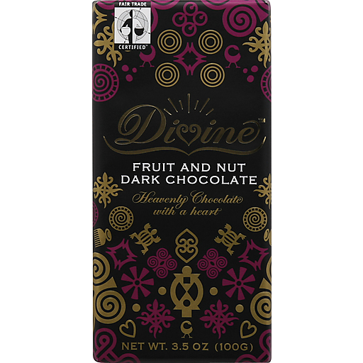 Divine Chocolate Fruit And Nut Dark Chocolate, 3.5 Oz
