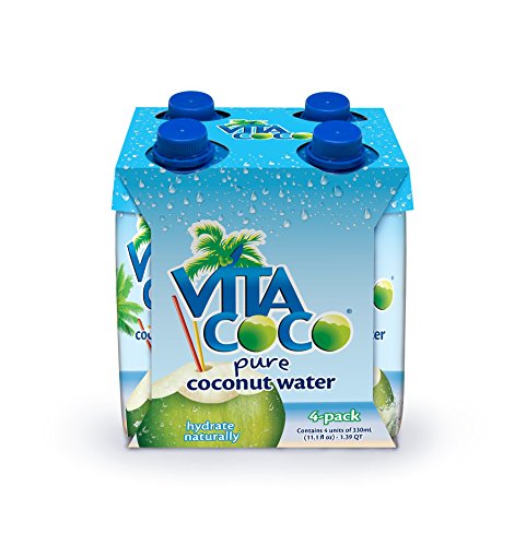 Vita Coco Coconut Water, Pure - Naturally Hydrating Electrolyte Drink - Smart Alternative To Coffee, Soda, And Sports Drinks - Gluten Free - 11.1 Ounce