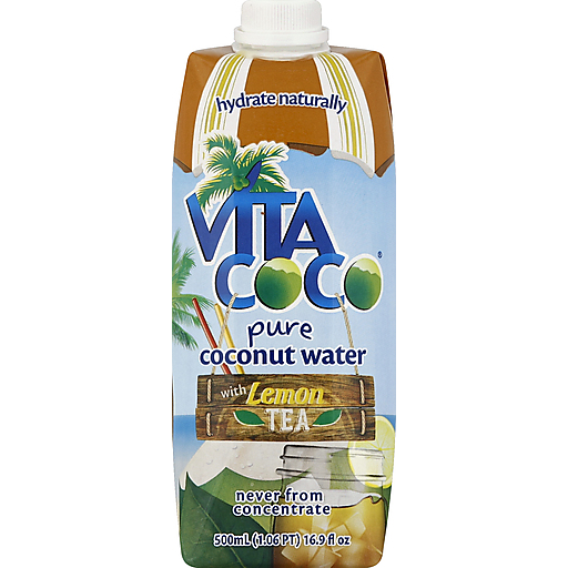 Vita Coco Coconut Water, Pure, With Lemon Tea