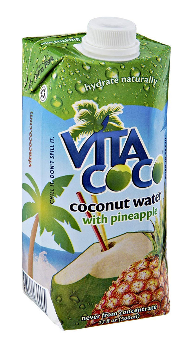 Vita Coco Pure Coconut Water Pineapple - 16.9 Fl Oz Carton