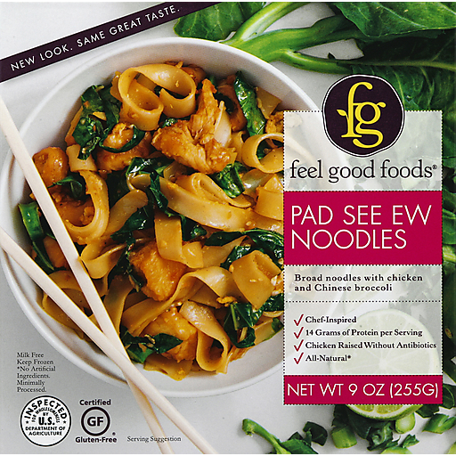 Feel Good Foods Broad Noodles With Chicken & Chinese Broccoli, 9 Oz