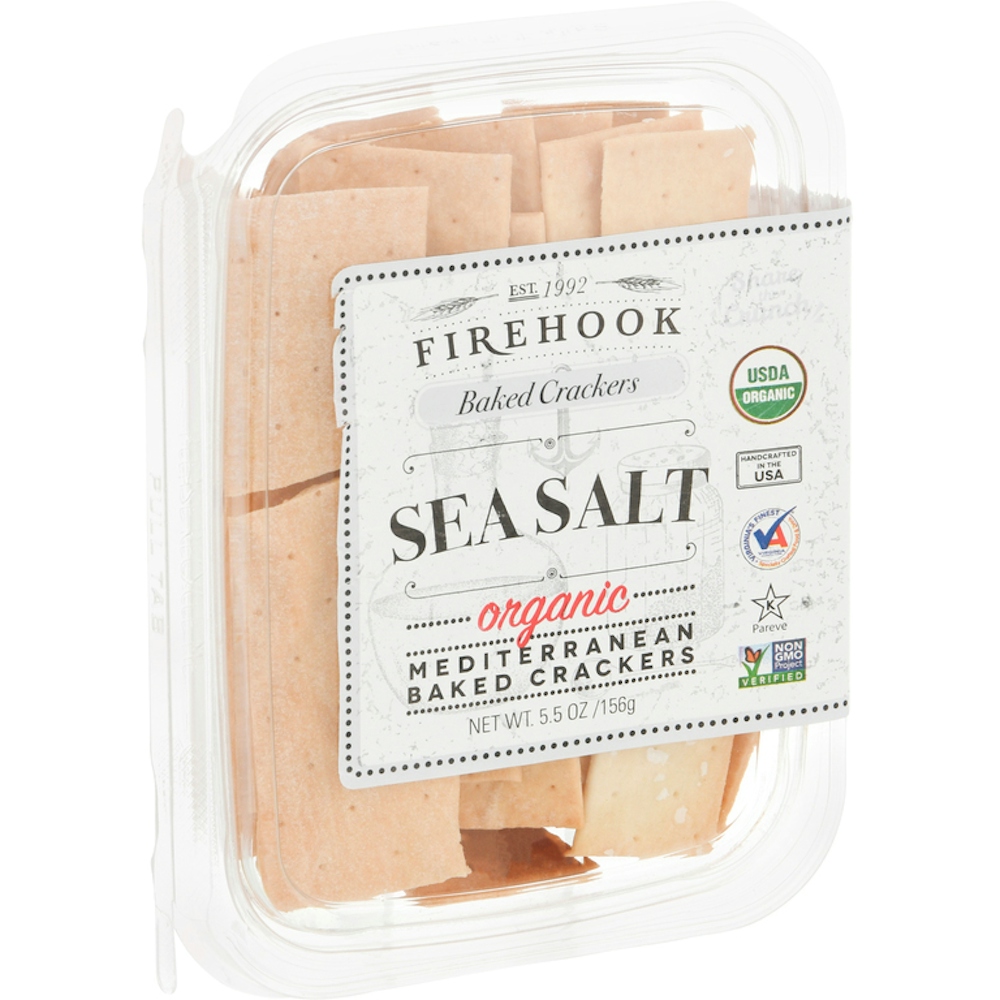 Firehook Baked Crackers, Organic, Mediterranean, Sea Salt 5.5 Oz