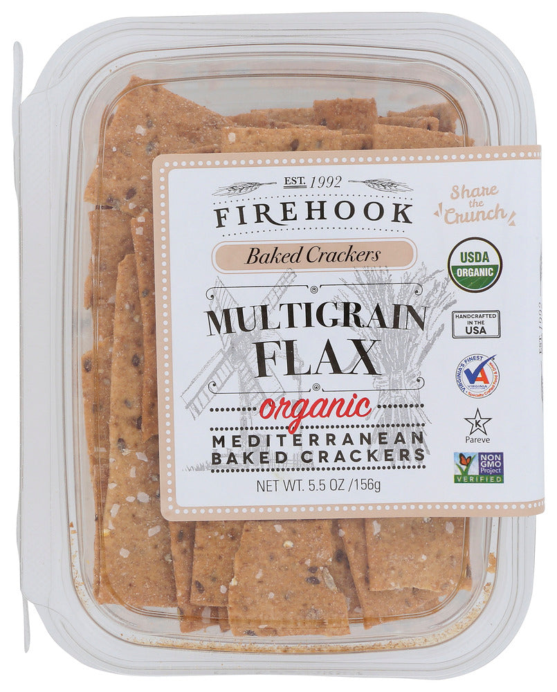Firehook Organic Multigrain Flax Mediterranean Baked Crackers