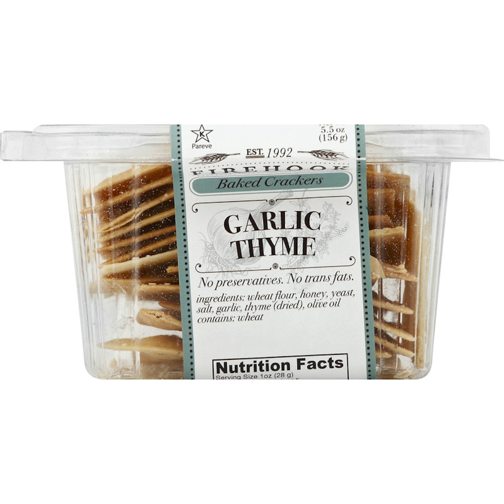 Firehook Garlic Thyme Organic Mediterranean Baked Crackers