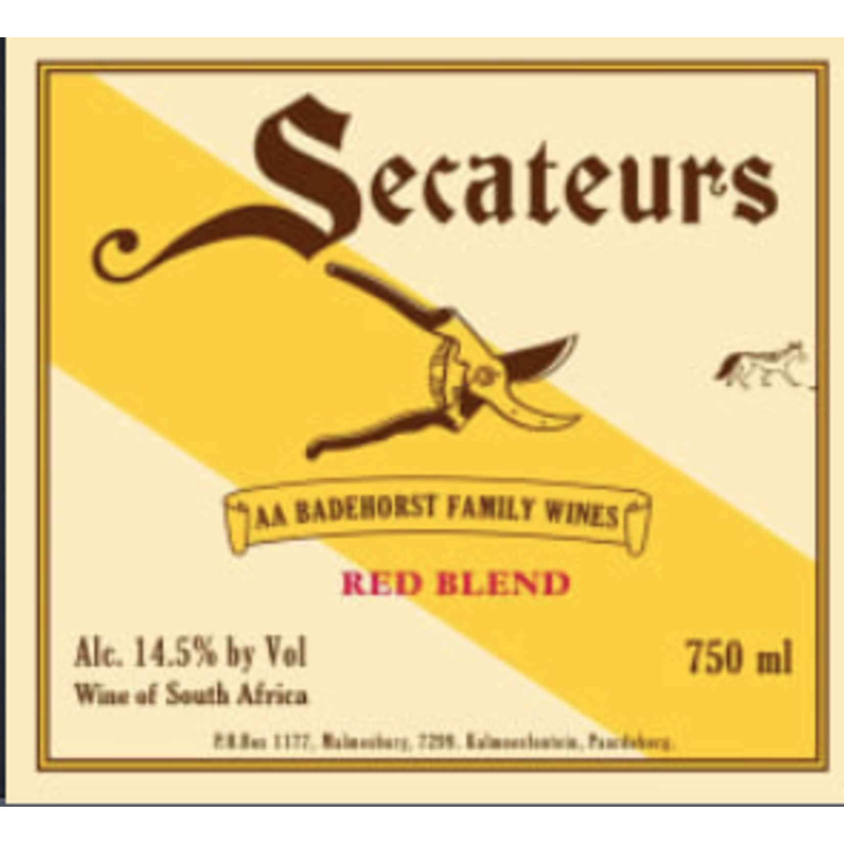 Secateurs A.A. Badenhorst Family Wines Red Blend Coastal Region