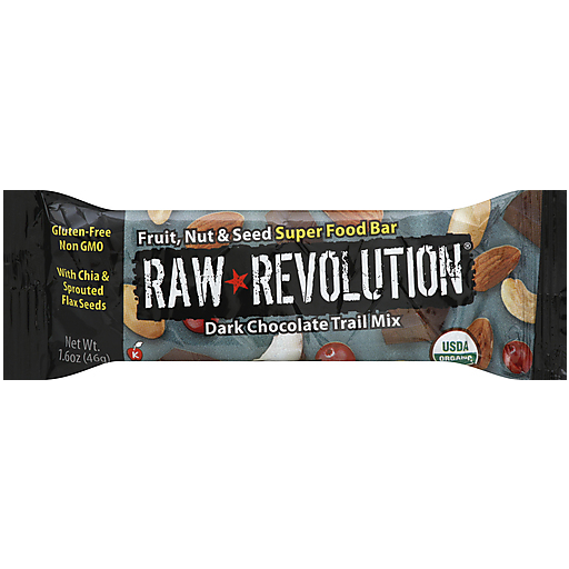 Raw Revolution Super Food Bar, Fruit, Nut & Seed, Dark Chocolate Trail Mix