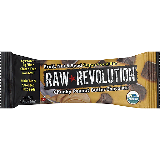 Raw Revolution Super Food Bar, Fruit, Nut & Seed, Chunky Peanut Butter Chocolate