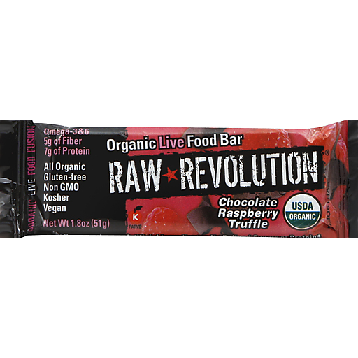 Raw Revolution Chocolate Raspberry Truffle Organic Live Food Bar