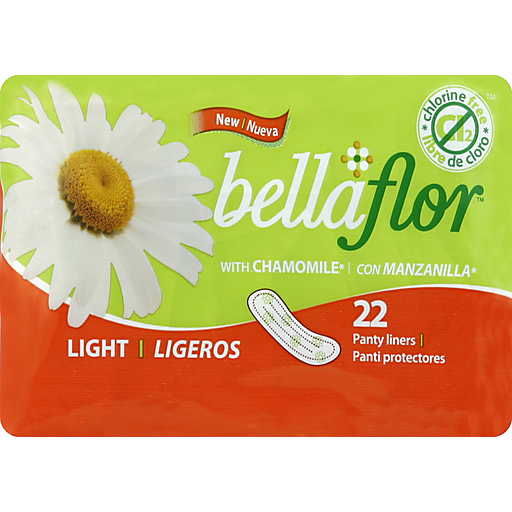 Bella Flor Panty Liners, Light, With Chamomile