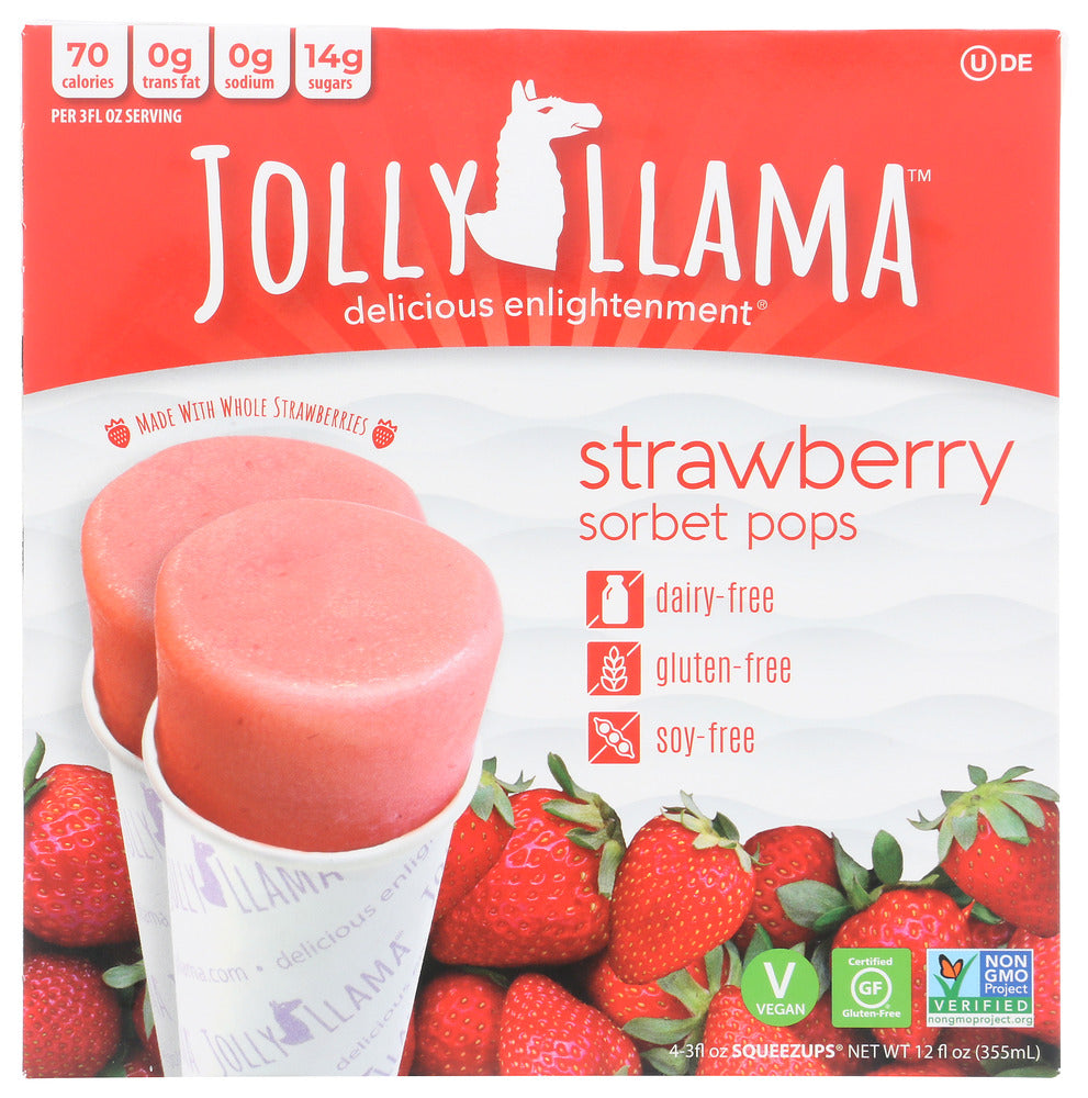 Jolly Llama Sorbet Pops, Strawberry
