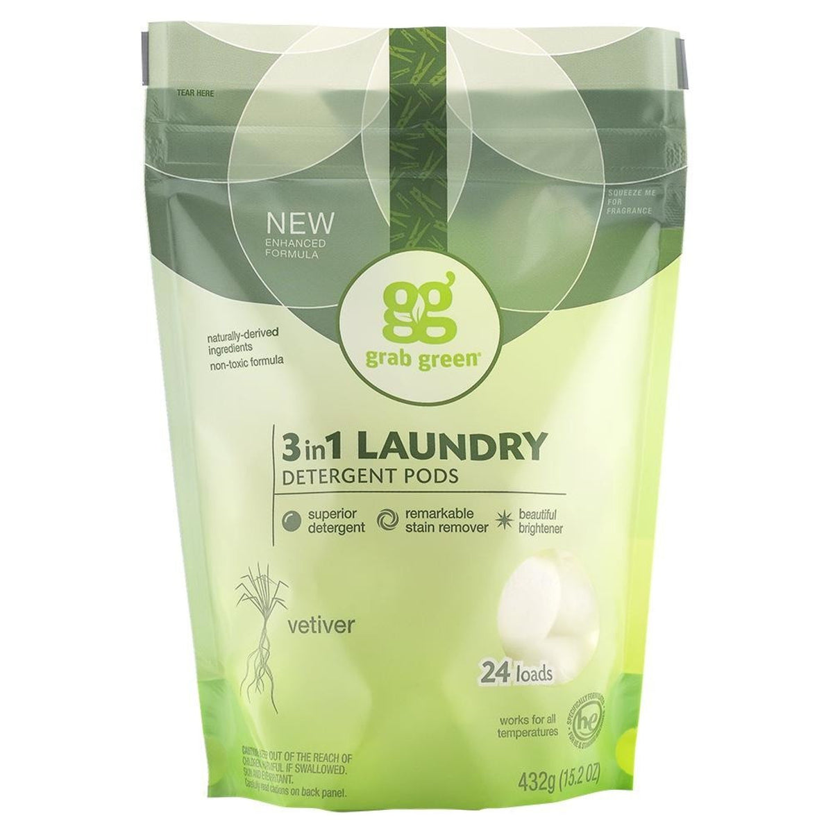Grab Green 3 In 1 Laundry Detergent Pods Vetiver