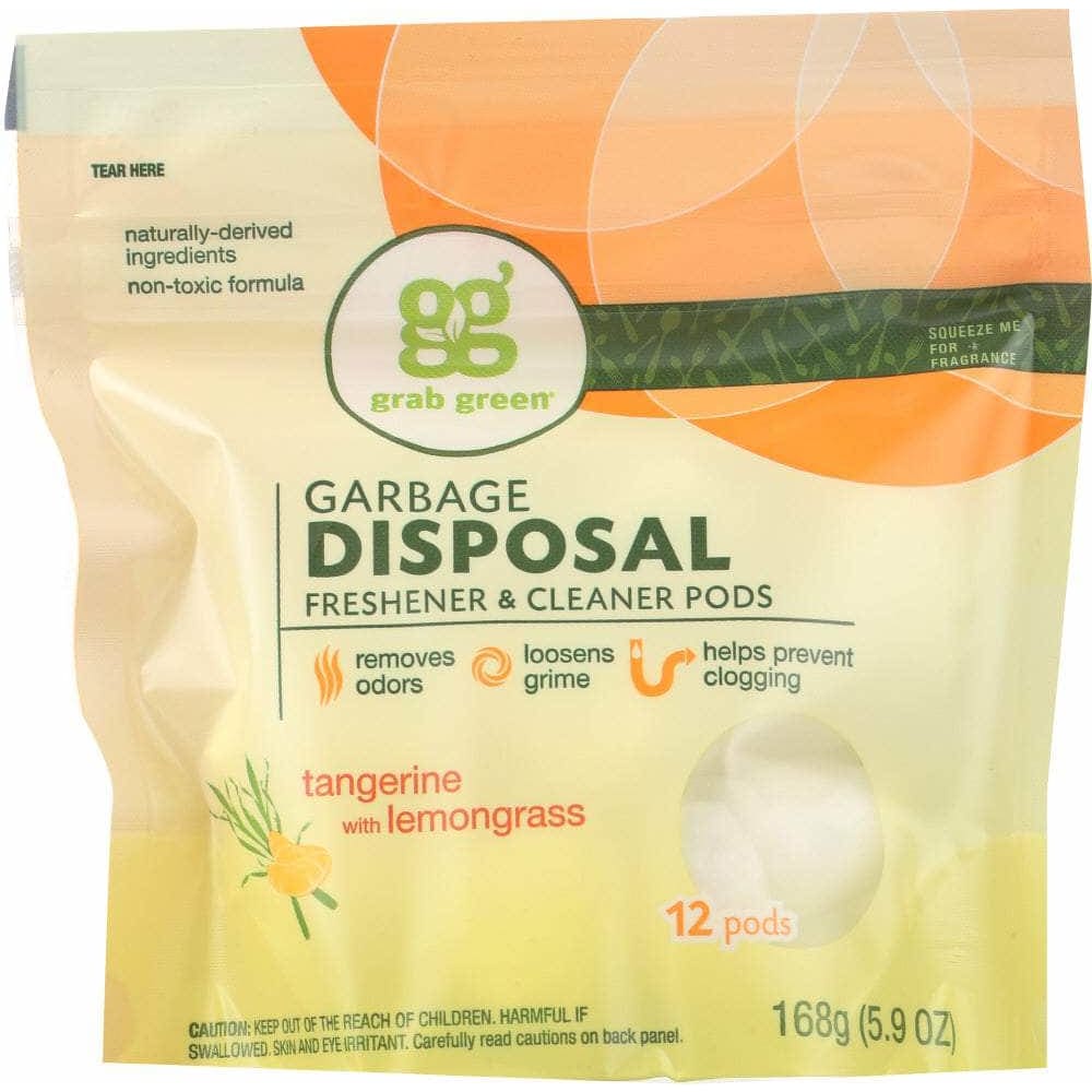 Grab Green Garbage Disposal Freshener & Cleaner Pods, Tangerine Lemongrass