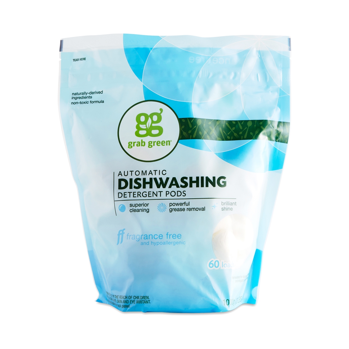 Grab Green Automatic Dishwashing Detergent Pods Fragrance Free 60 Loads