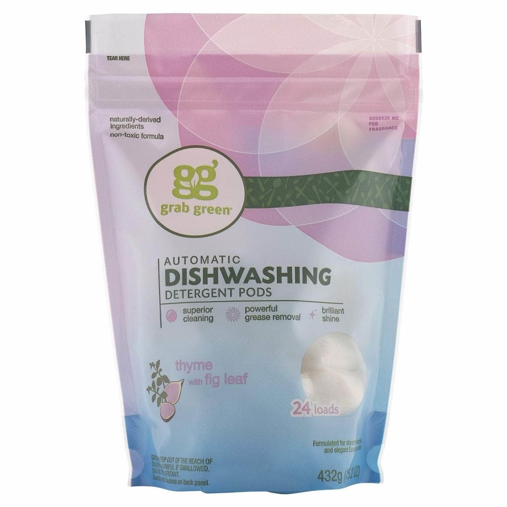 Grab Green Dishwashing Detergent Pods, Automatic, Thyme With Fig Leaf 15.2 Oz