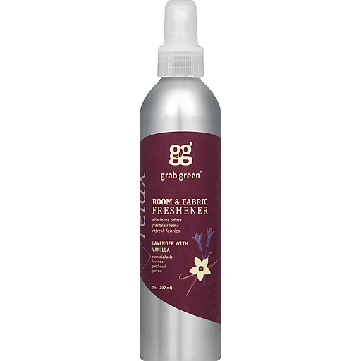 Grab Green Freshener, Room & Fabric, Relax, Lavender With Vanilla 7 Oz