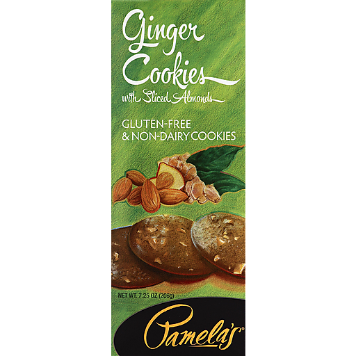 Pamela's Products Ginger Cookies With Sliced Almonds, 7.25 Oz