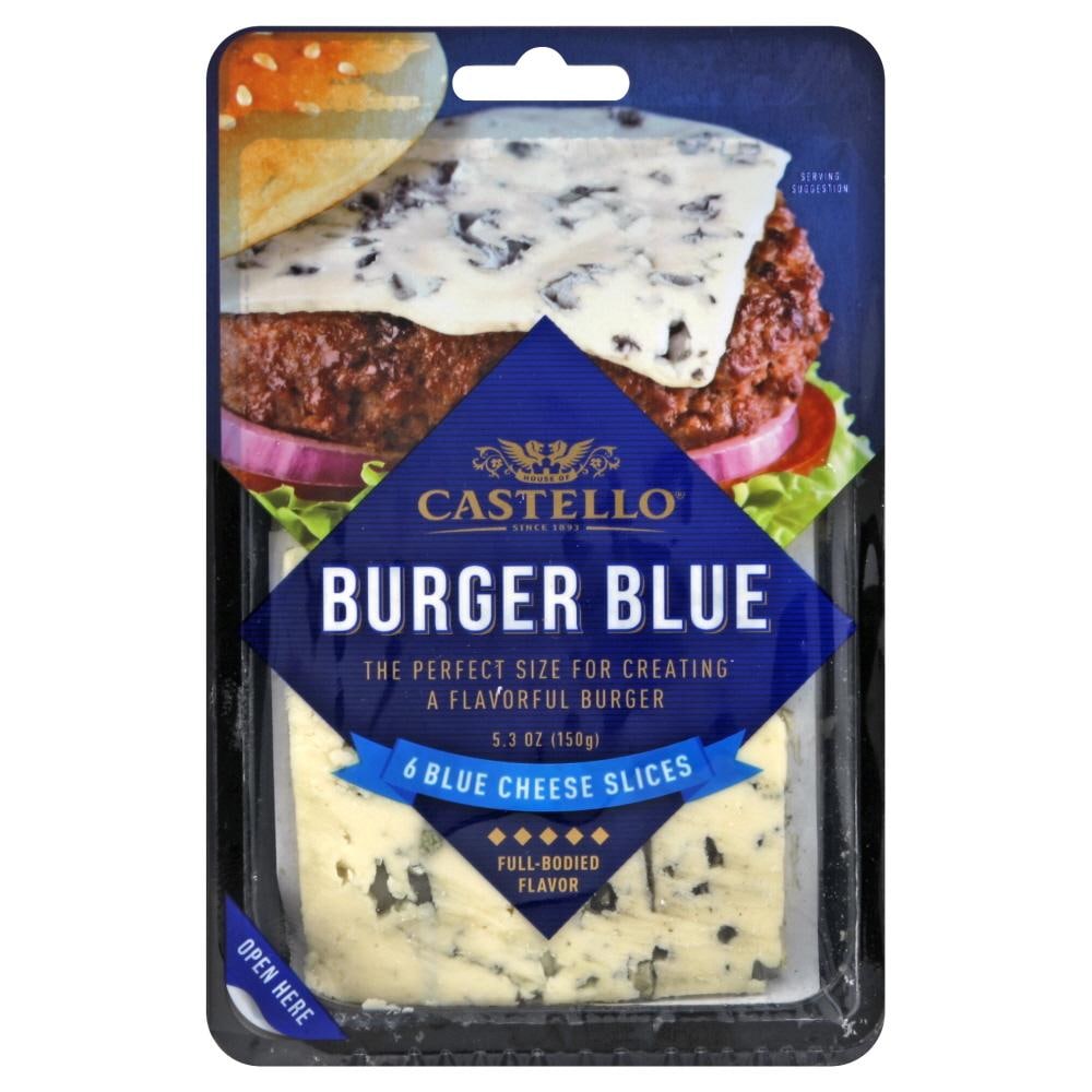 Castello Blue Cheese, Burger Blue, Slices