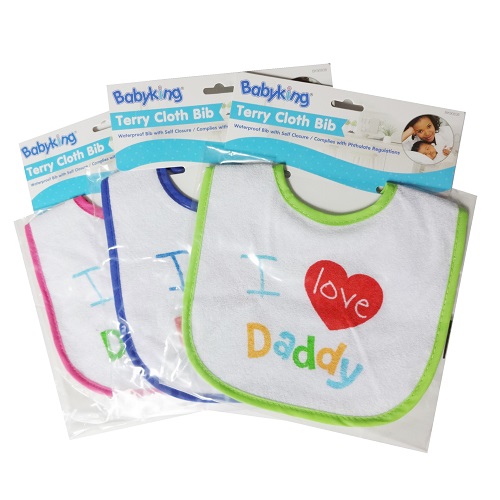 Baby King Bibs Terry Cloth I LOVE DADDY-whole