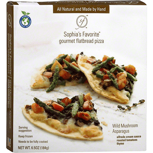 Sophias Favorite Pizza, Gourmet Flatbread, Wild Mushroom Asparagus