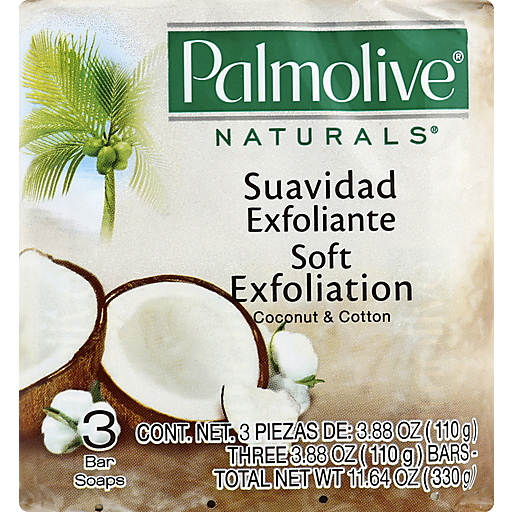 Palmolive Naturals Bar Soaps, Soft Exfoliation, Coconut & Cotton