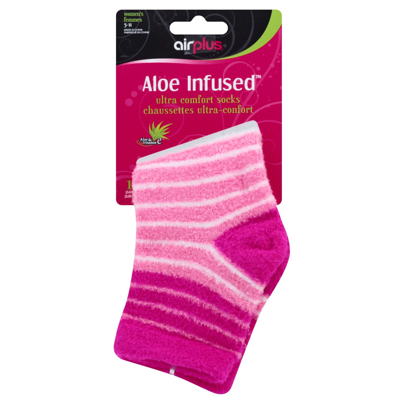 Airplus Socks, Ultra Comfort, Aloe Infused, 5-11, Women,1pr