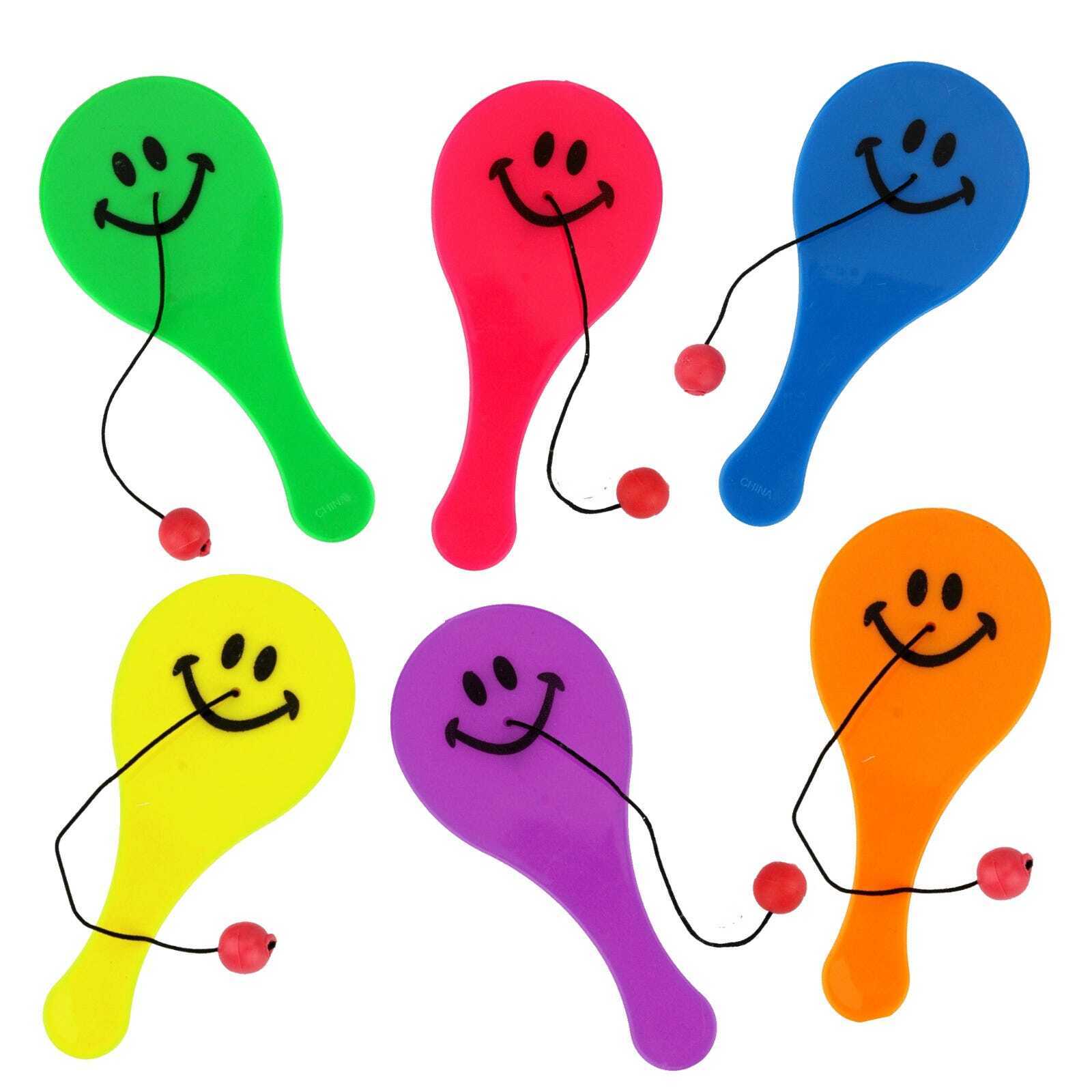 Smiley Face Mini Paddleballs Birthday Party Favours Prizes Toys