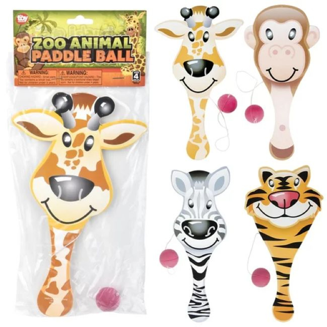 RI Novelty Zoo Animal Paddle Ball Game