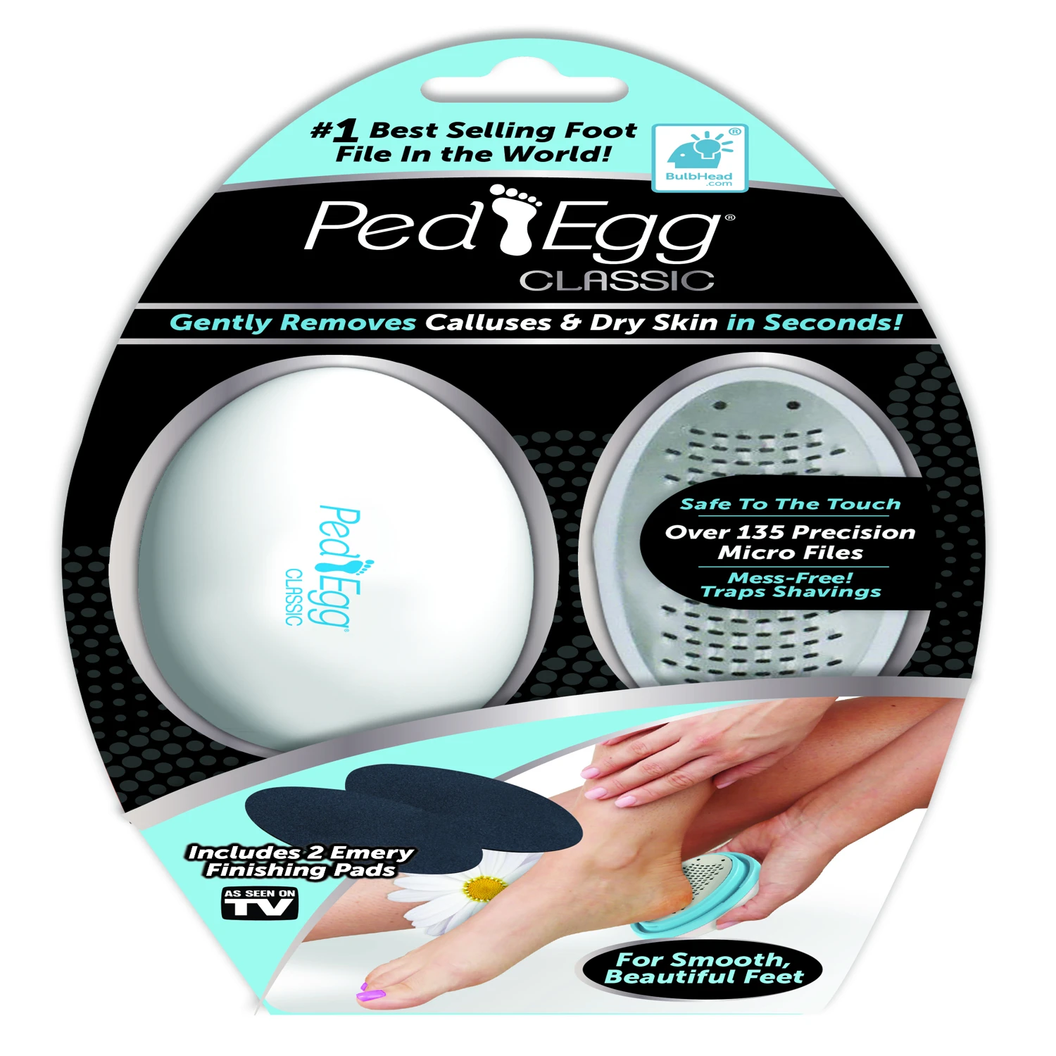 Ped Egg Pro Pedicure Foot File - As Seen On TV - PEDEGGMC12