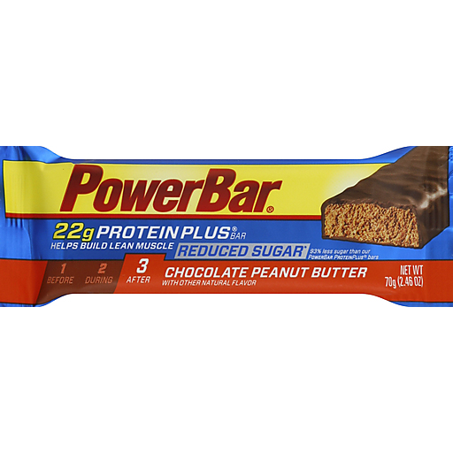 PowerBar Reduced Sugar Chocolate Peanut Butter Protein Plus 2.46 Oz