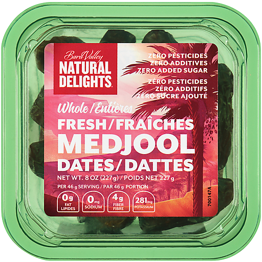 Natural Delights Whole Fresh Medjool Dates 8 Oz. Tub