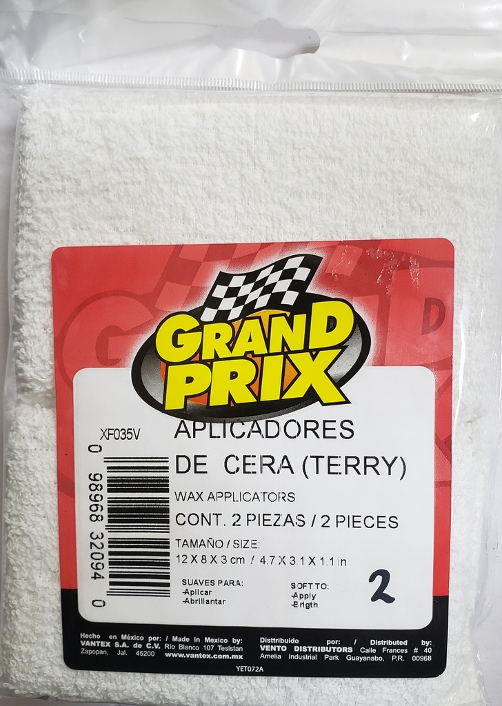 Aplicador De Cera Grand Prix 2pz
