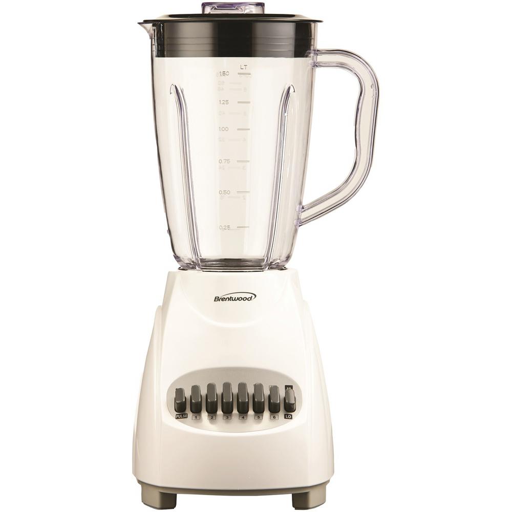 Brentwood Appliances 12 Speed Blender Plastic Jar - White