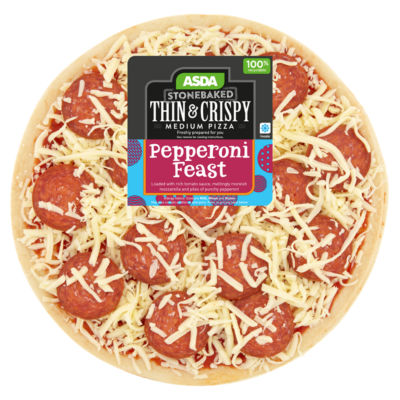 Asda Medium Stonebaked Thin & Crispy Pepperoni Feast (Typically 354g)