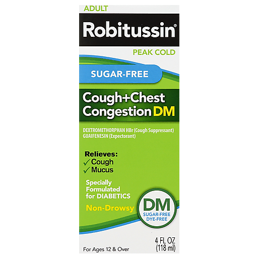 Robitussin Peak Cold Adult Cough/Chest Congestion DM Sugar-Free Liquid