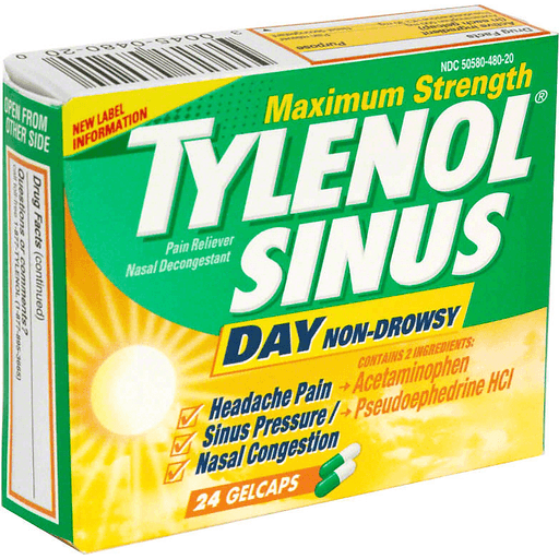 Tylenol Sinus, Maximum Strength, Day Non-Drowsy, Gelcaps