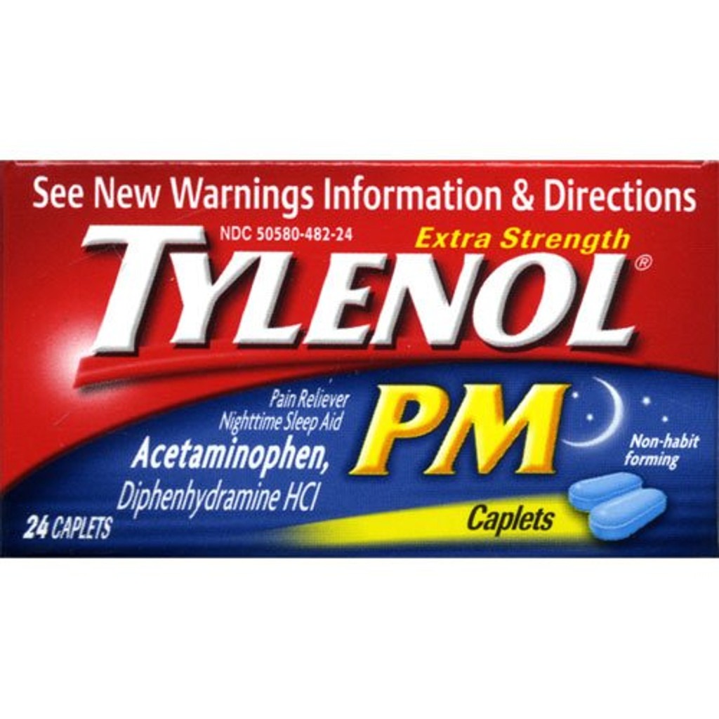 Tylenol PM Pain Reliever/Nighttime Sleep Aid, Extra Strength, Caplets