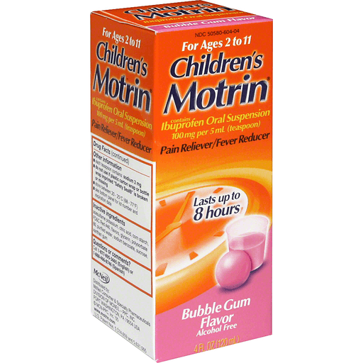 Motrin Children's Ibuprofen Oral Suspension, Bubble Gum Flavor