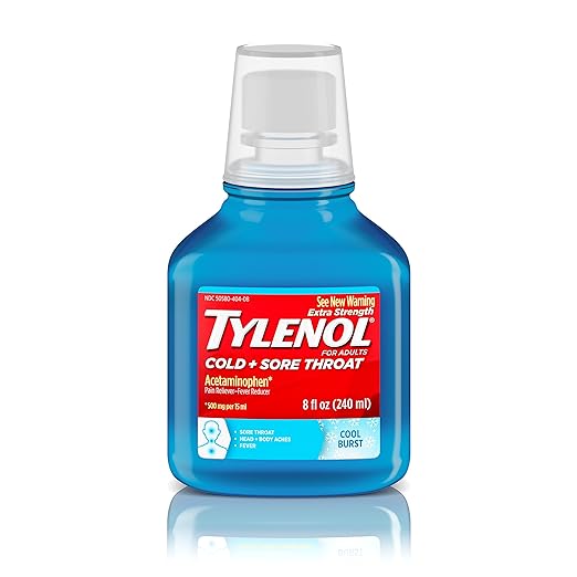 Tylenol Cold + Sore Throat Cool Burst Liquid 8 Fl. Oz. Bottle