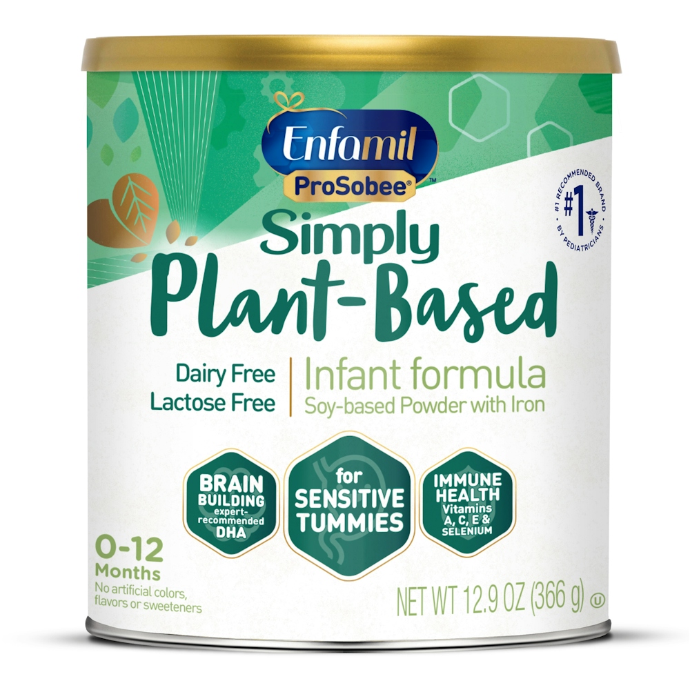 Enfamil Infant Formula, Soy Based Powder With Iron, Simply Plant Based, 0 12 Months 12.9 Oz