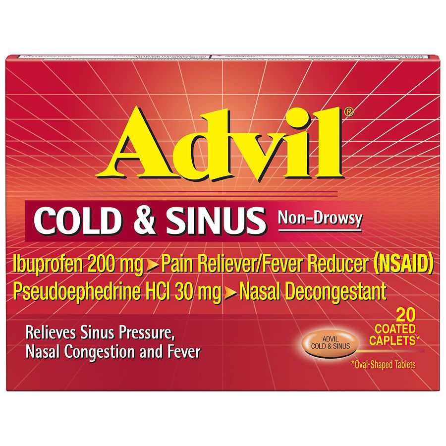 Advil Cold & Sinus, Non Drowsy, Coated Caplets