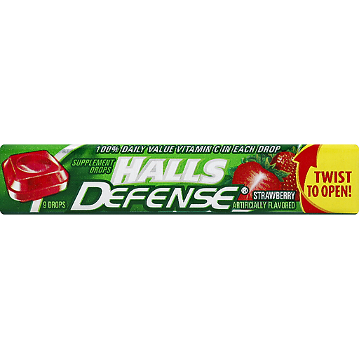Halls Defense Supplement Drops, Vitamin C, Strawberry