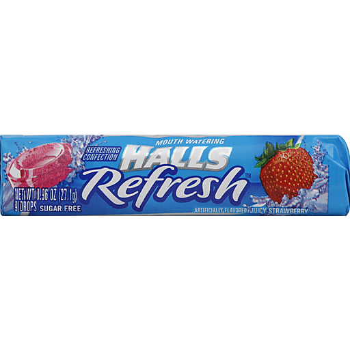 Halls Refresh Drops, Sugar Free, Juicy Strawberry