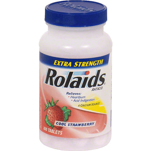 Rolaids Antacid, Extra Strength, Cool Strawberry, Tablets