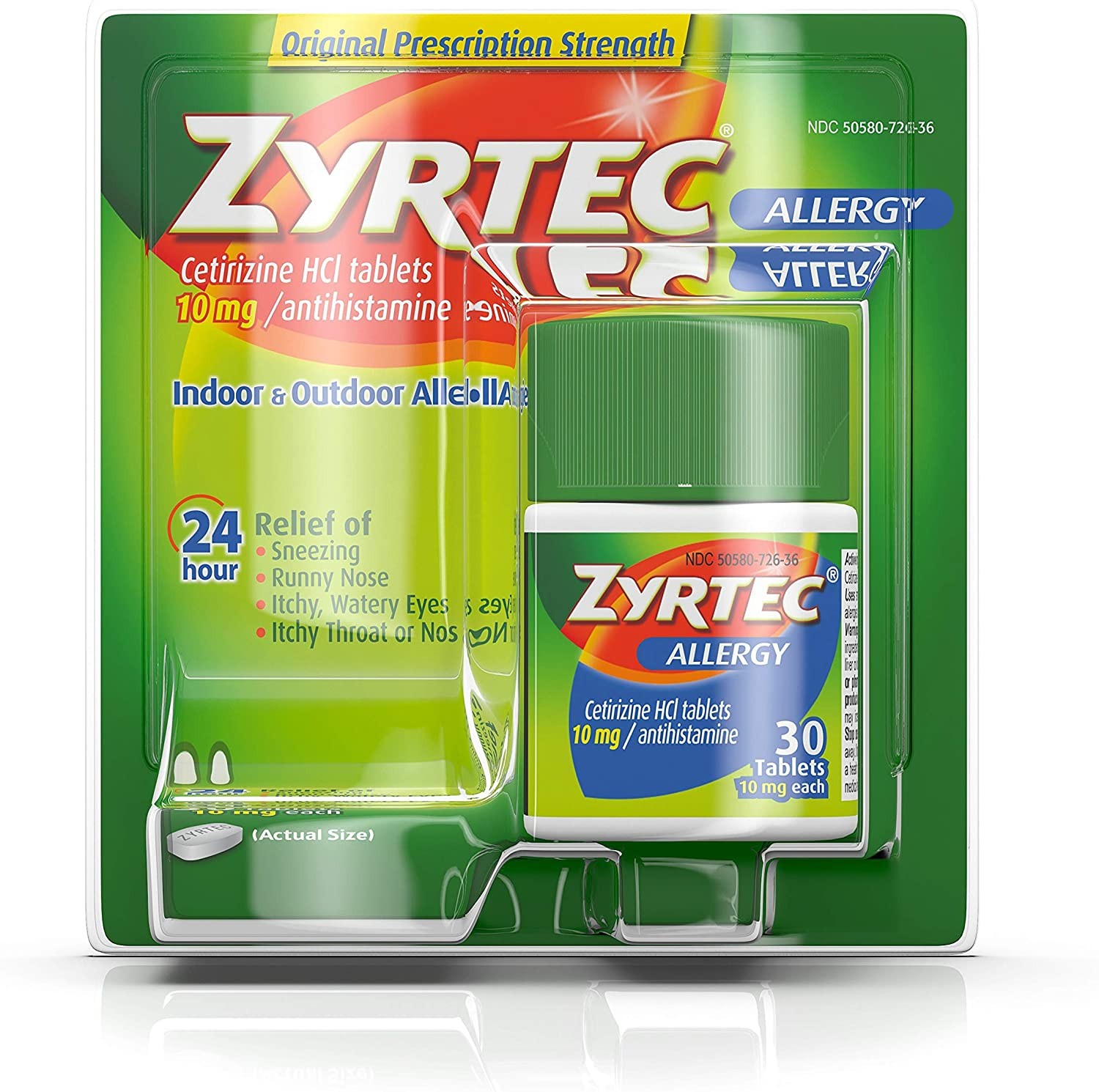 Zyrtec 24 Hour Allergy Relief Tablets With 10 Mg Cetirizine HCl