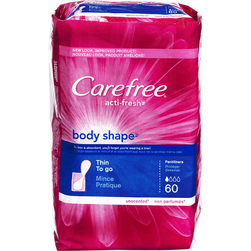 Carefree Acti-Fresh Body Shape Thin Unscented Pantiliners