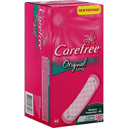 Carefree Long Pantiliners, Medium Protection, Lightly Scented
