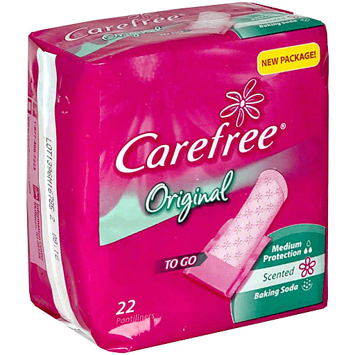 Carefree Original Pantiliners, To Go, Medium Protection, Scented With Baking Soda
