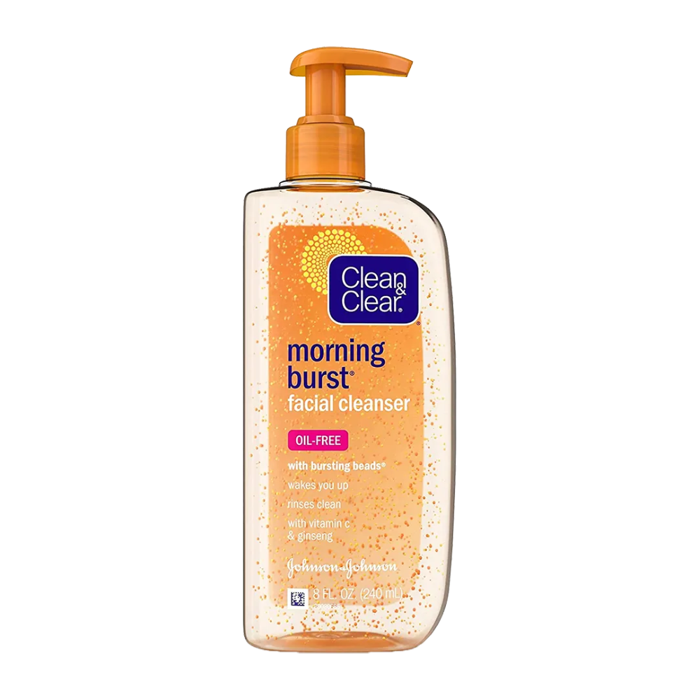 Clean & Clear Morning Burst Oil-Free Facial Cleanser With Vitamin C Ginseng, Gentle Daily Face Wash For All Skin Types, 8 Fl. Oz