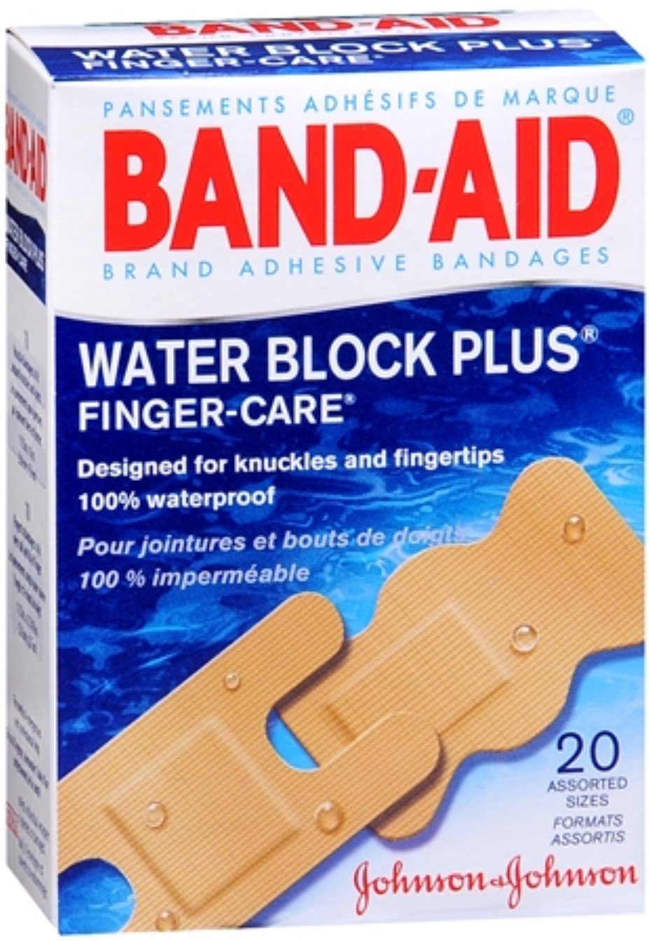 Band Aid Water Block Plus Adhesive Bandages, Finger Care, Assorted